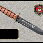 Custom Marine Corps Ka-Bar with Granite Plaque