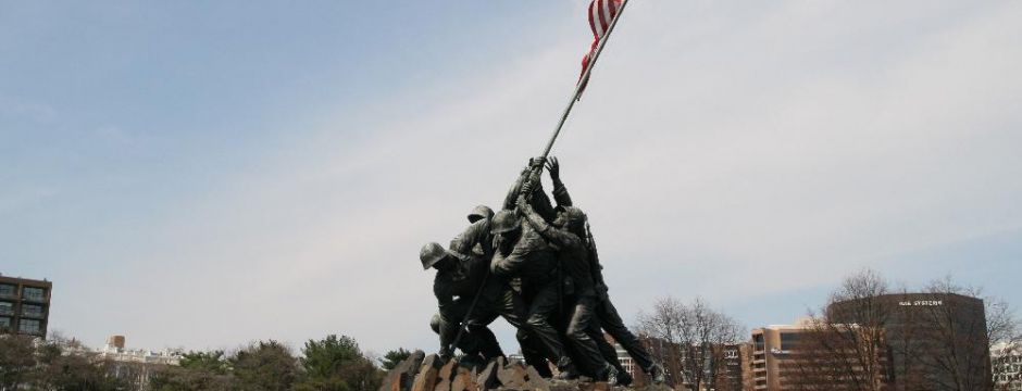 The iconic Iwo Jima Memorial commemorates the Bravery and Honor of the Corps